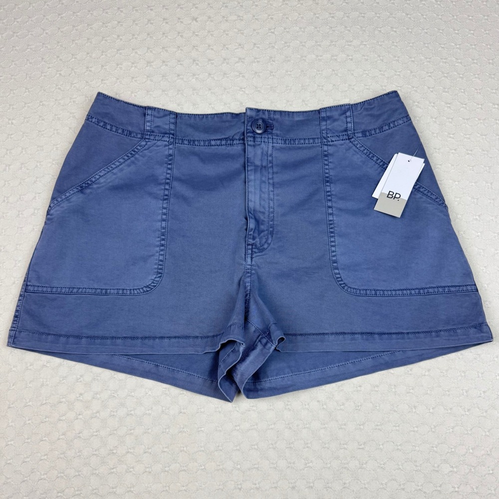 NEW BP Shorts Womens 10 Blue‎ Shadow Cotton Blend Utility Casual Chic Summer